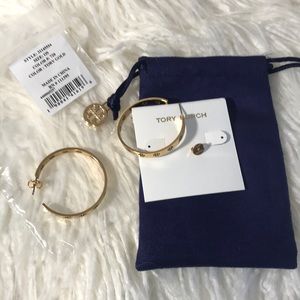 New Tory Burch Gold Hoop Earrings